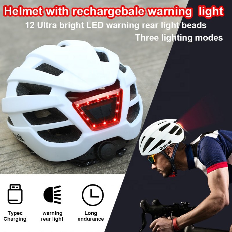 New Arrival Built-in Rear light Rechargeable battery LED light Bike Helmet for Scooter Bicycle Accessories