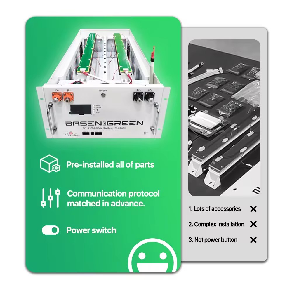 BASEN lifepo4 case 230ah 280ah 304ah 10kwh 15kwh with bms home solar energy storage battery box LiFePO4 battery