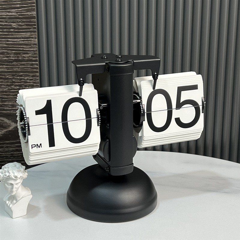 Latest Automatic Page Turning Clock with Week Date Calendar Flip Desktop table Clock for Office Home Desk Student Bedside Clock