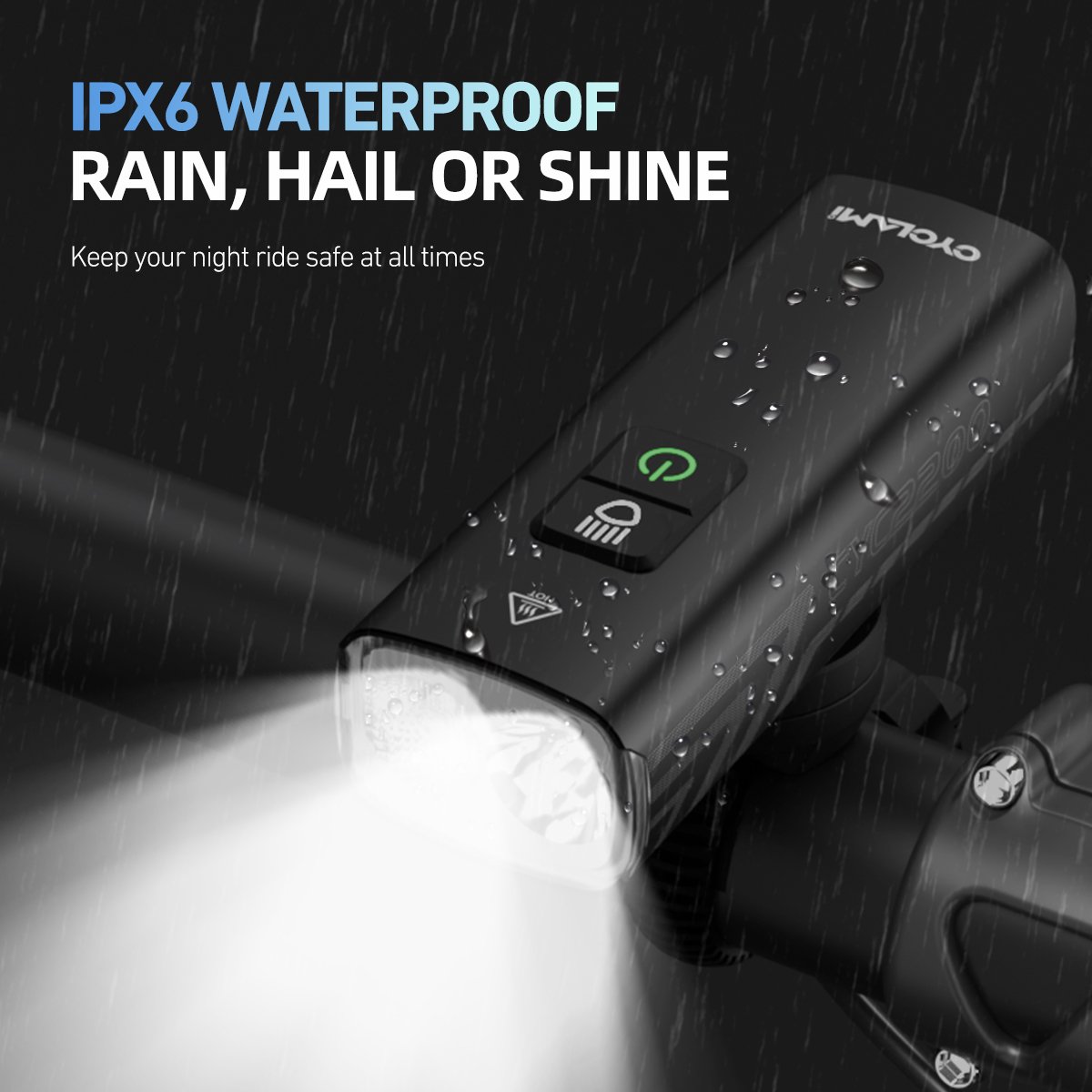 CYCLAMI 2000LM BR-2000 Rainproof Bike Lamp 4800mAh BR2000 Bicycle Light Cycle Riding Accessories