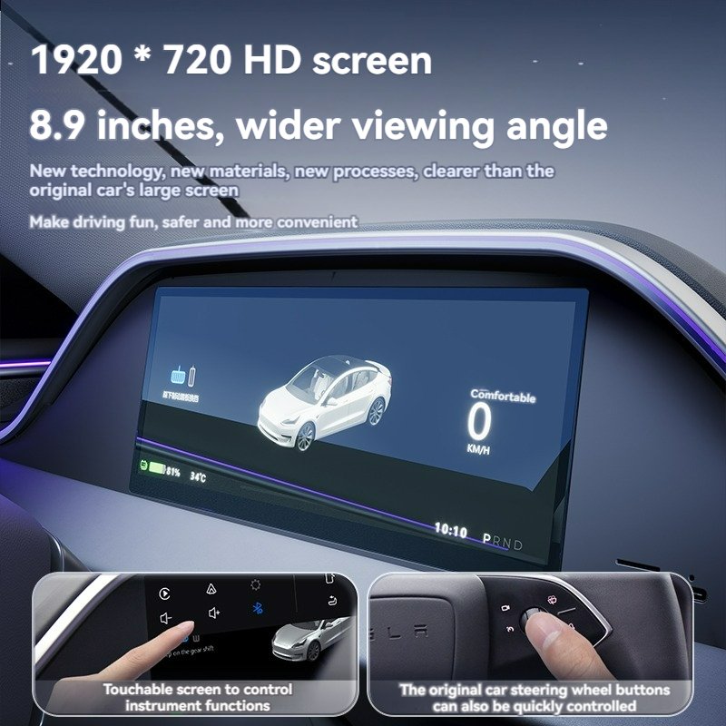 8.9'' Dashboard Display Instrument Cluster with Ambient Lighting for Model 3 Highland Instrument Cluster with Front Camera