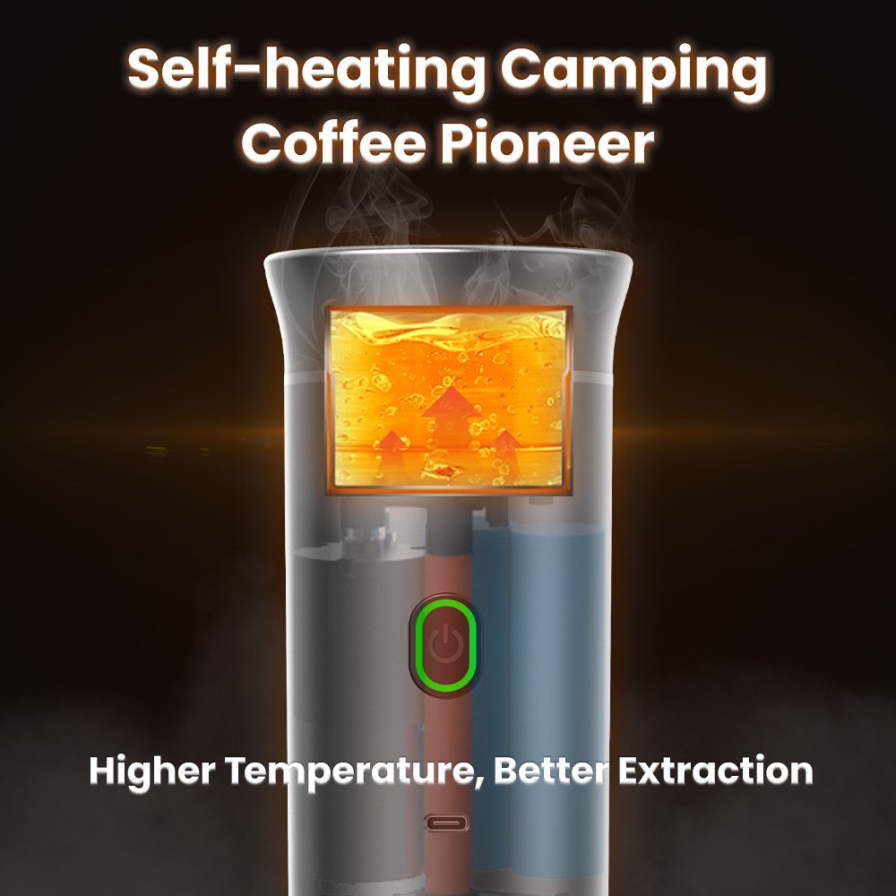 Travel Espresso Machine Heating Water Mini Portable Coffee Maker Compatible with Ground Coffee Small Large Capsules