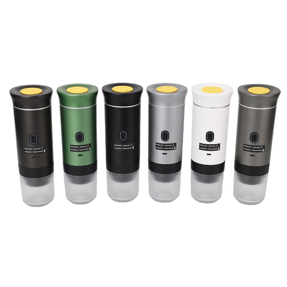 Travel Espresso Machine Heating Water Mini Portable Coffee Maker Compatible with Ground Coffee Small Large Capsules