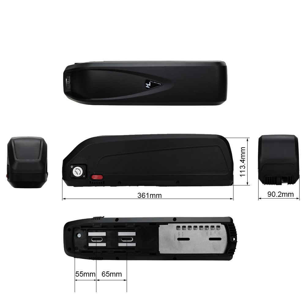 ChamRider HaiLong 2 Ebike Battery Box Electric Bike Down Tube Case with USB, 5V Output, 10S6P, 13S5P, Nickle Strips, SSE-077