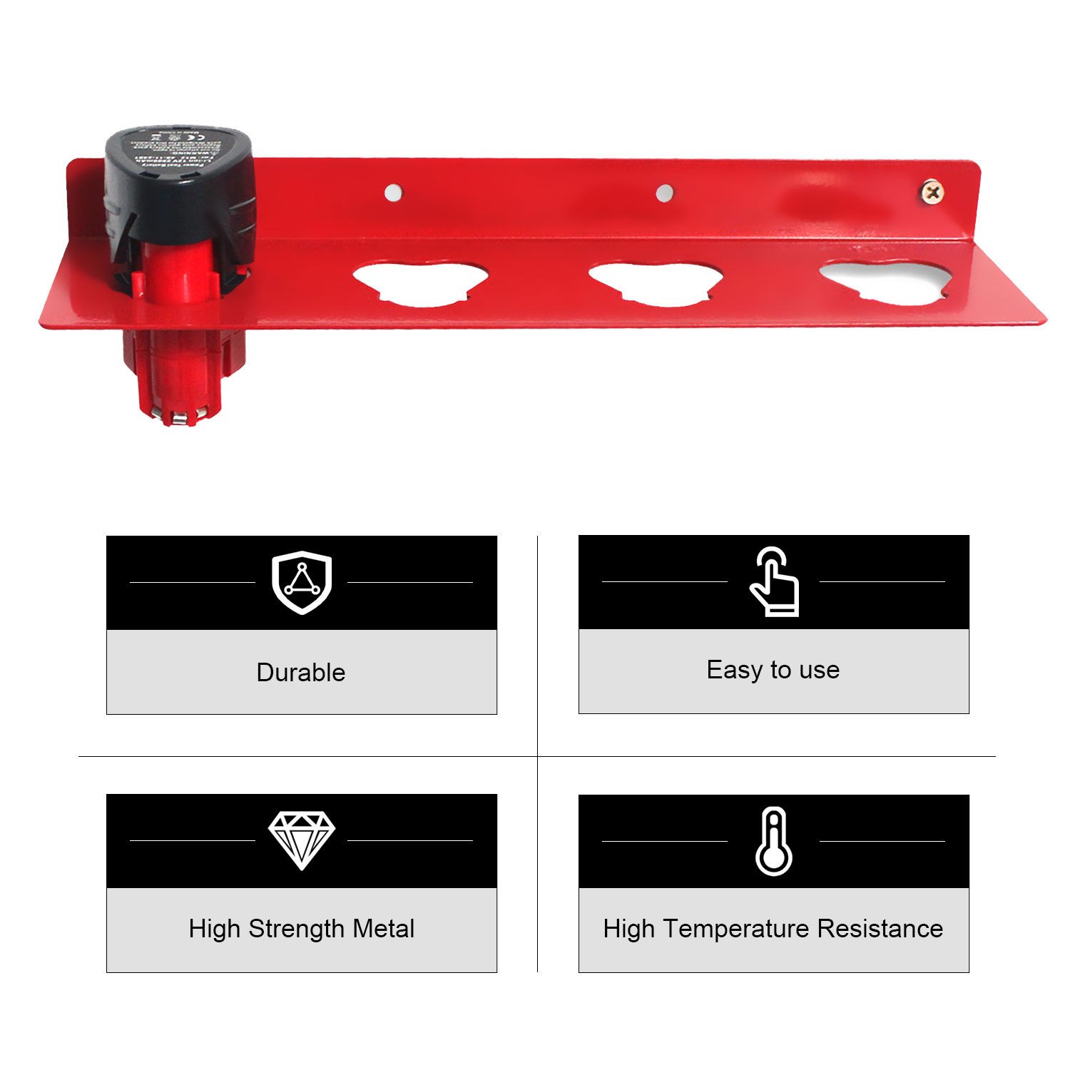 High Quality 4 Pack In 1 Aluminum Alloy Battery Holder Lithium Power Tool Battery Storage hang Rack For Milwaukee M12V Battery