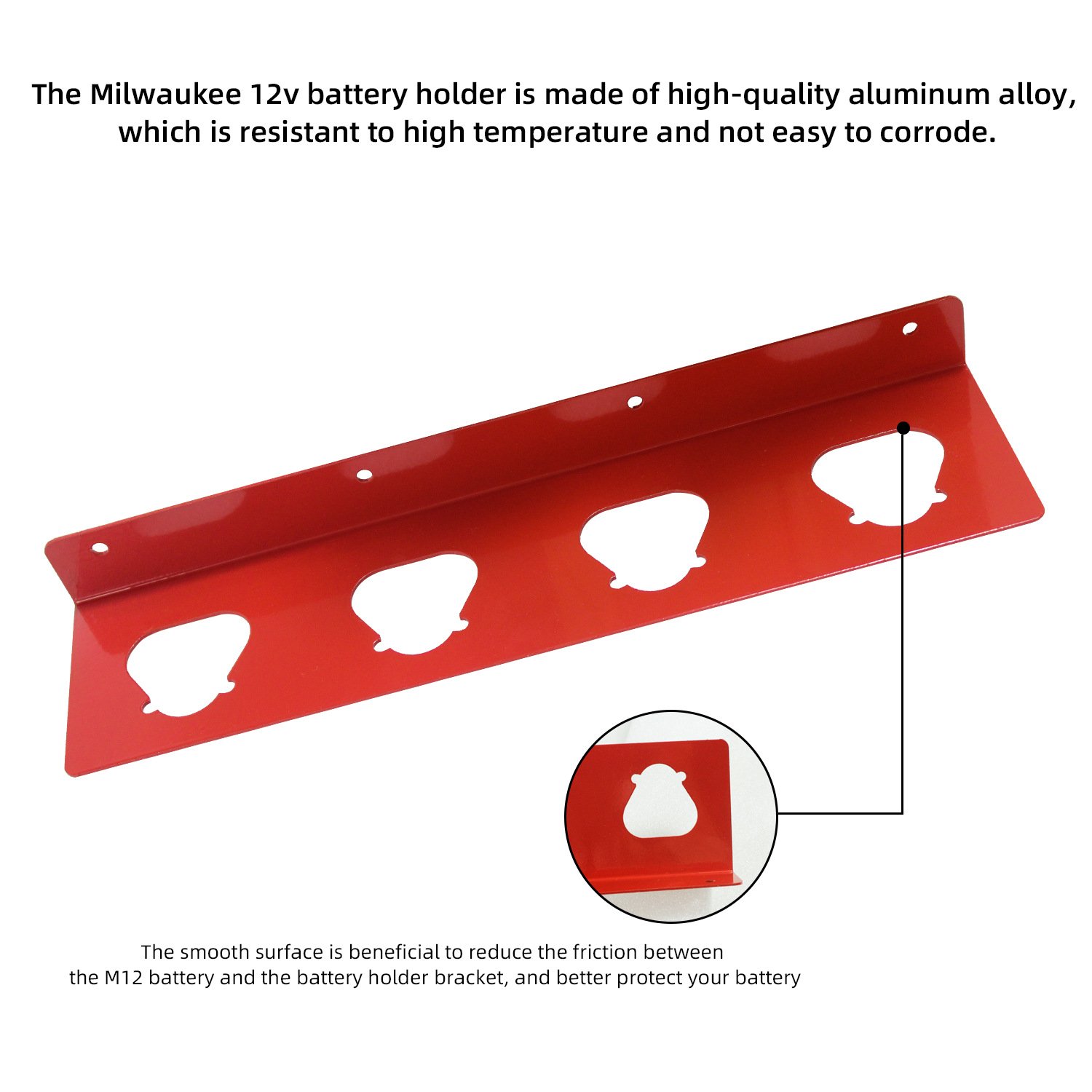 High Quality 4 Pack In 1 Aluminum Alloy Battery Holder Lithium Power Tool Battery Storage hang Rack For Milwaukee M12V Battery