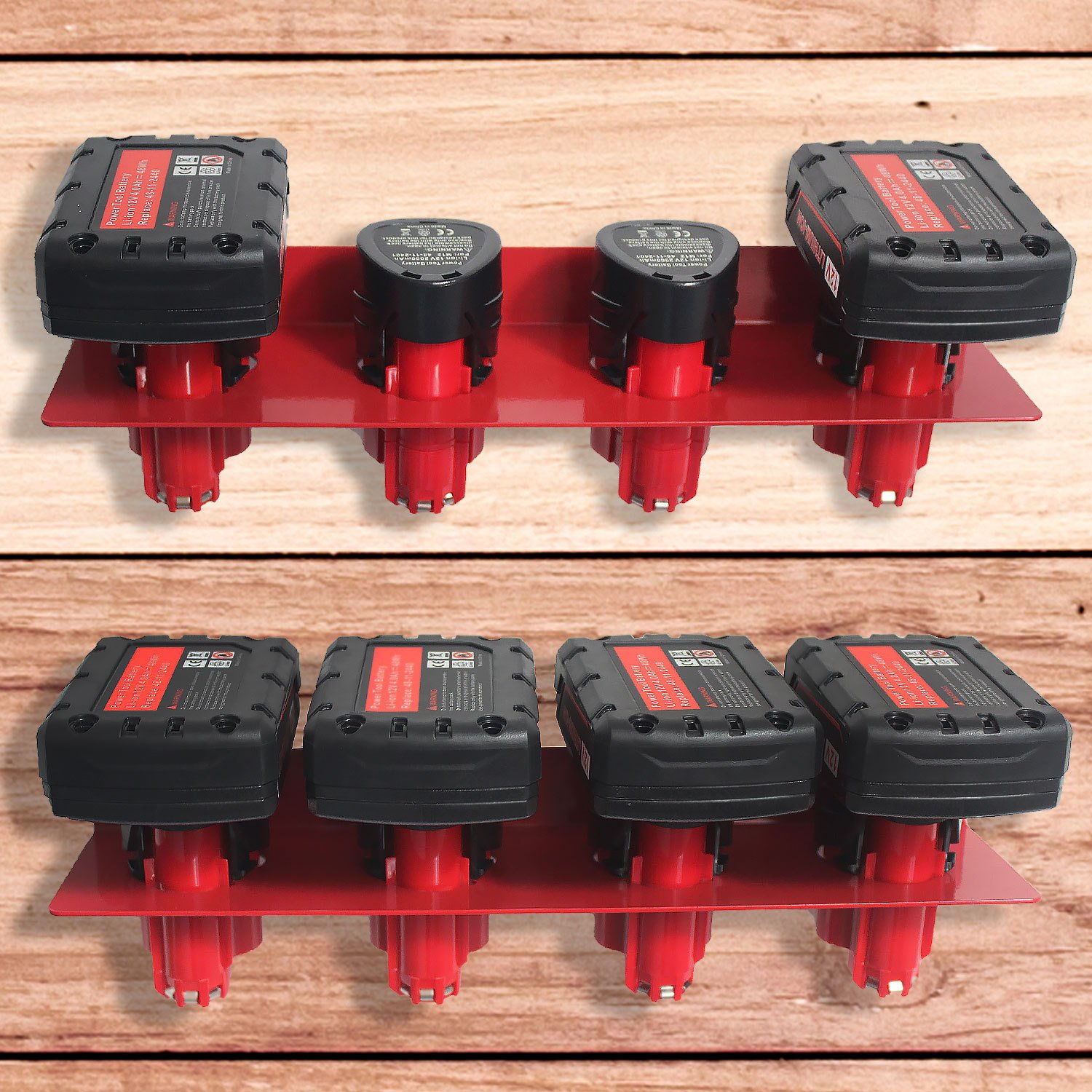 High Quality 4 Pack In 1 Aluminum Alloy Battery Holder Lithium Power Tool Battery Storage hang Rack For Milwaukee M12V Battery