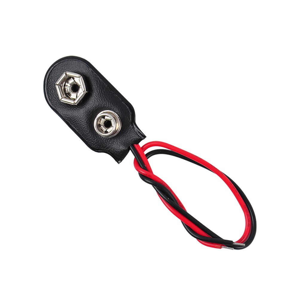 Durable T-Shape Shell 9V Battery Connector Secure Fit for Instrument Power Supply & Other Battery Accessories
