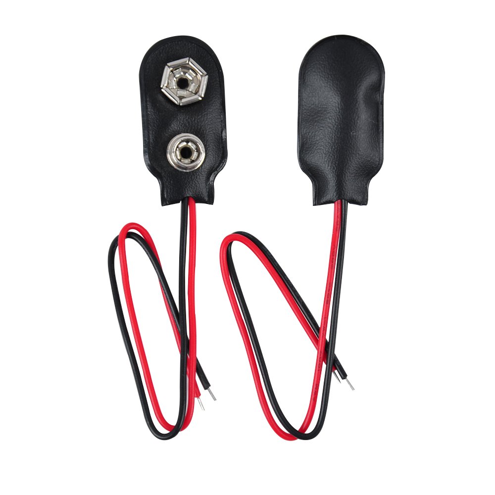 Durable T-Shape Shell 9V Battery Connector Secure Fit for Instrument Power Supply & Other Battery Accessories