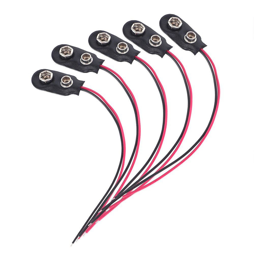 Durable T-Shape Shell 9V Battery Connector Secure Fit for Instrument Power Supply & Other Battery Accessories