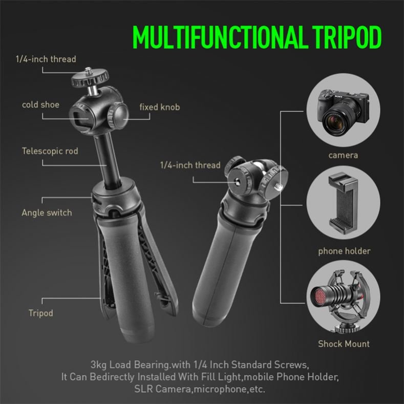 AMACEX OEM mobile LED Light Vlogging video voice recording for Mobile phone vlog camera condenser shotgun microphone kit