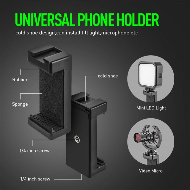AMACEX OEM mobile LED Light Vlogging video voice recording for Mobile phone vlog camera condenser shotgun microphone kit