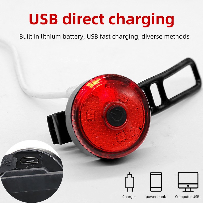 Bicycle Tail Lamp Headlight Waterproof LED Warning Light Mountain Bike Luminous Night Riding Rear Bike Lights