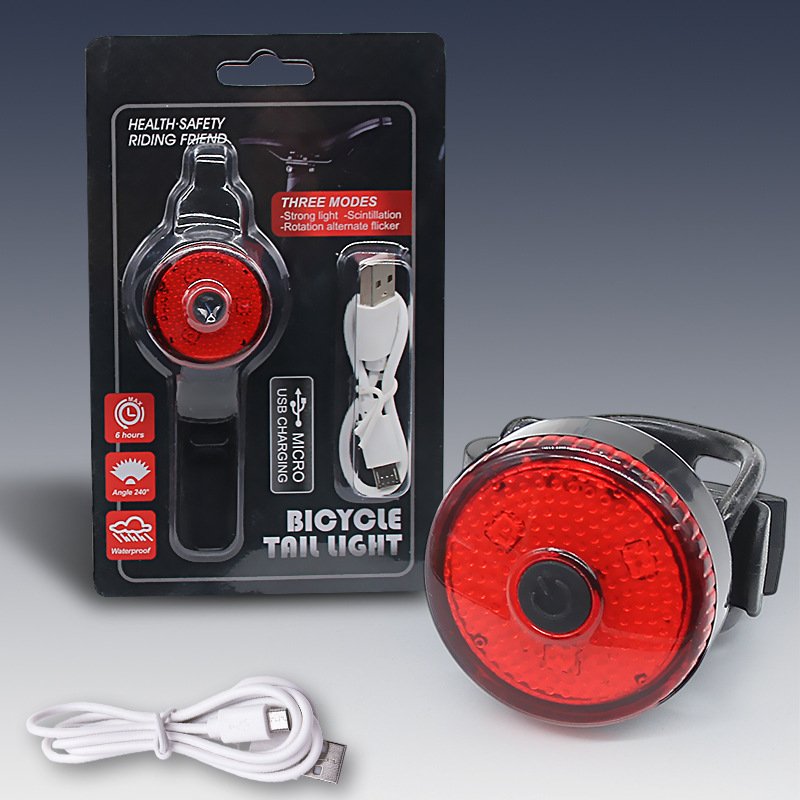Bicycle Tail Lamp Headlight Waterproof LED Warning Light Mountain Bike Luminous Night Riding Rear Bike Lights