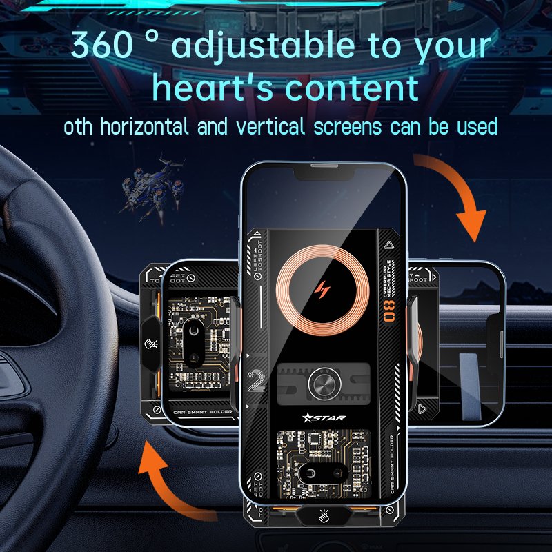 2024 Car Air Vent Bracket Phone Holder Wireless Charging Stand Car Phone Smart Inductive Qi 15w Car Holder Dropshipping Product