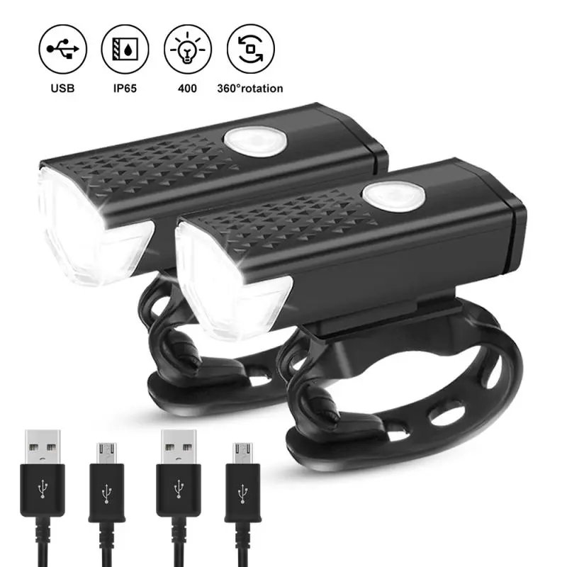 Rechargeable USB front light bicycle USB rechargeable cycling small light mountain bike road bike riding accessories set