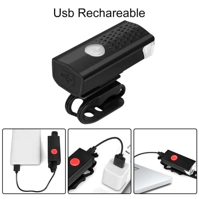 Rechargeable USB front light bicycle USB rechargeable cycling small light mountain bike road bike riding accessories set