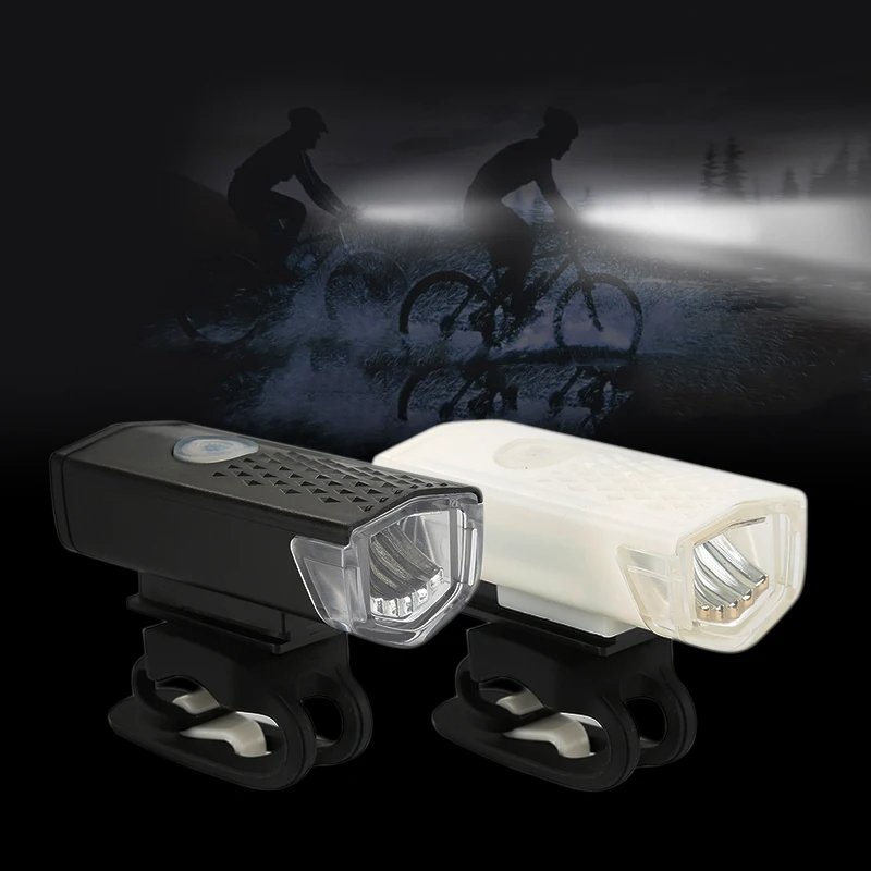 Rechargeable USB front light bicycle USB rechargeable cycling small light mountain bike road bike riding accessories set