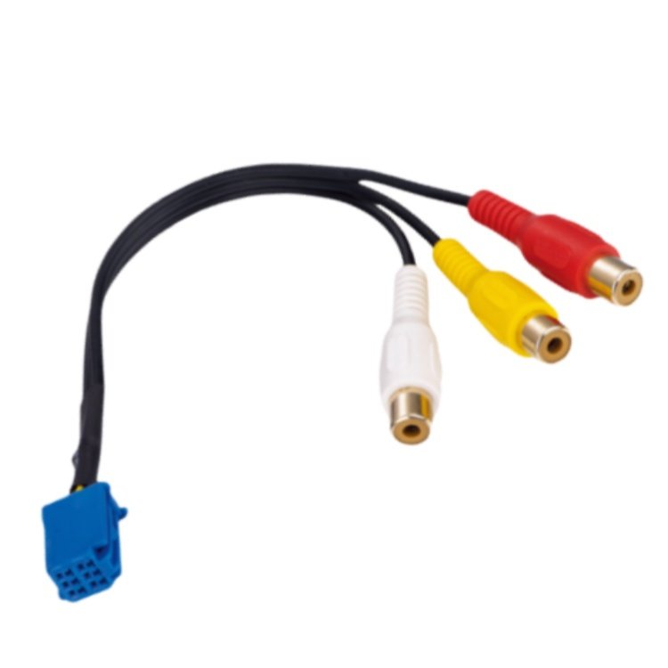 6-Pin 3RCA Female Car Modification Harness Audio and Video Input Wire for Toyota CD Players Electronic Accessory