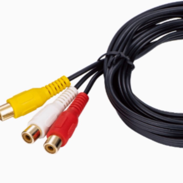 6-Pin 3RCA Female Car Modification Harness Audio and Video Input Wire for Toyota CD Players Electronic Accessory