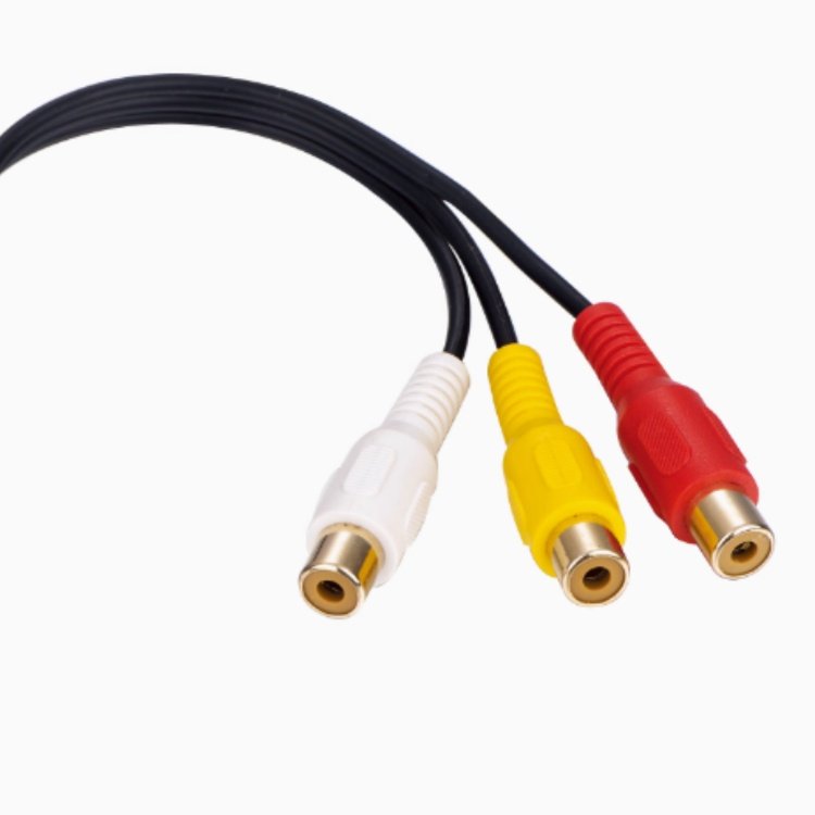 6-Pin 3RCA Female Car Modification Harness Audio and Video Input Wire for Toyota CD Players Electronic Accessory
