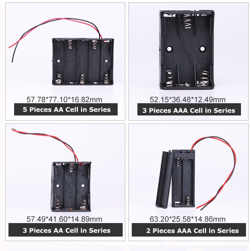 ABS Plastic DIY AA/AAA Battery Holder Case Box with ON/OFF Switch and Cover 12V Voltage Battery Accessories