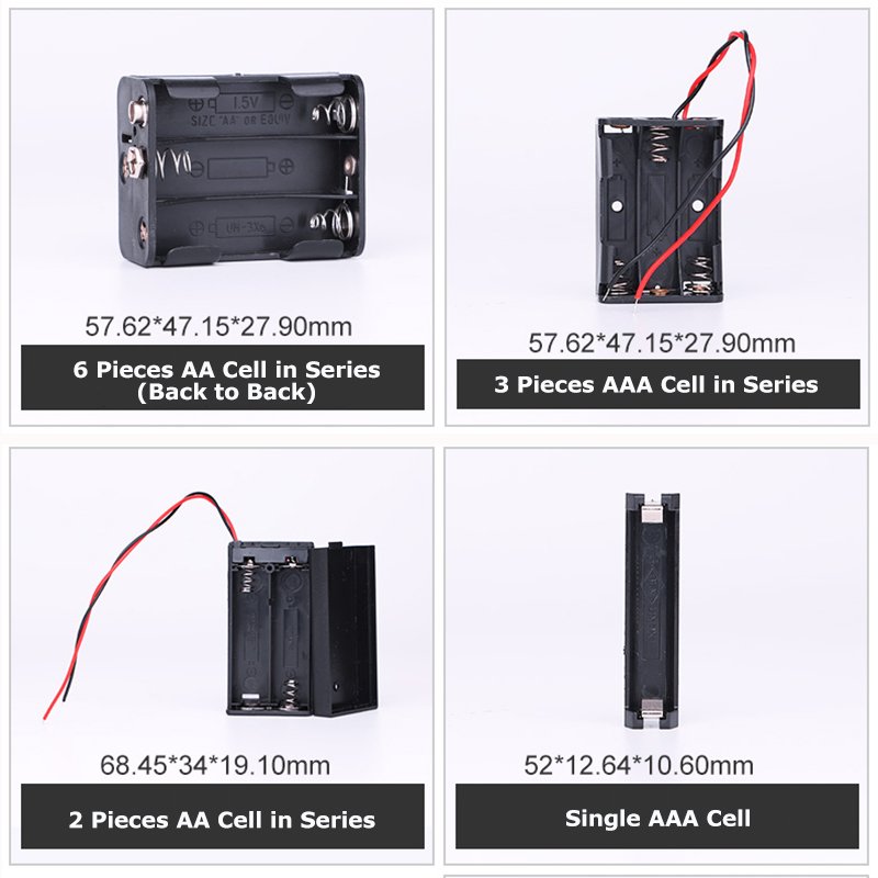 ABS Plastic DIY AA/AAA Battery Holder Case Box with ON/OFF Switch and Cover 12V Voltage Battery Accessories