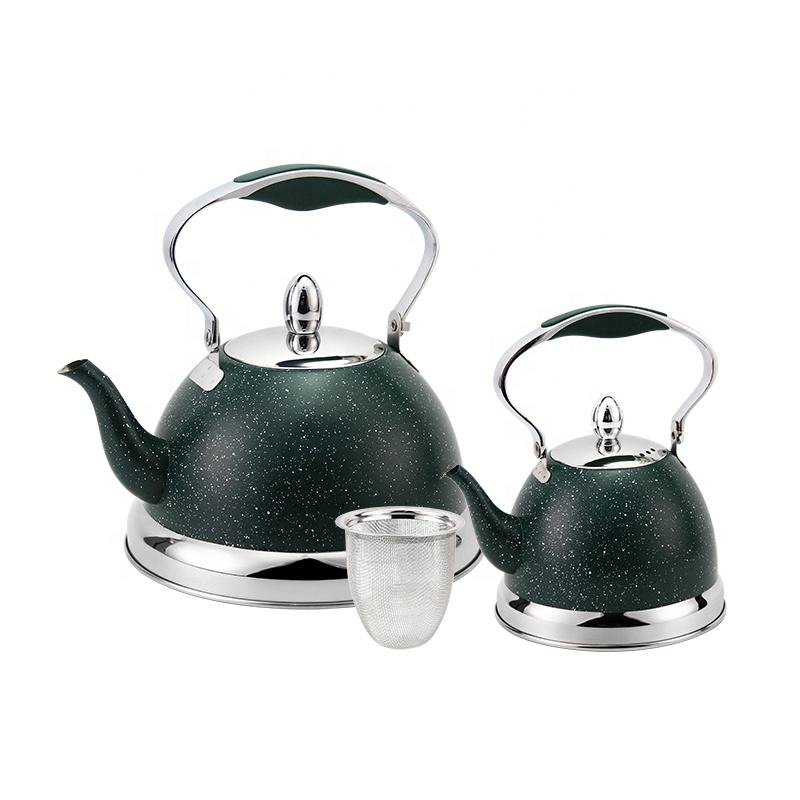 Turkish Stainless Steel Double Tea Kettle 3L+1L Kettle with infuser for stovetop