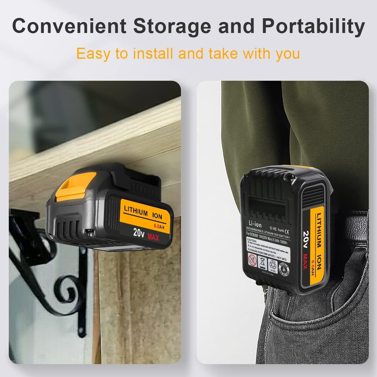 high quality DCB205 20V MAX Battery 3.0Ah 4.0Ah 5.0Ah 6.0Ah power tools accessories lithium ion replacement power tool battery