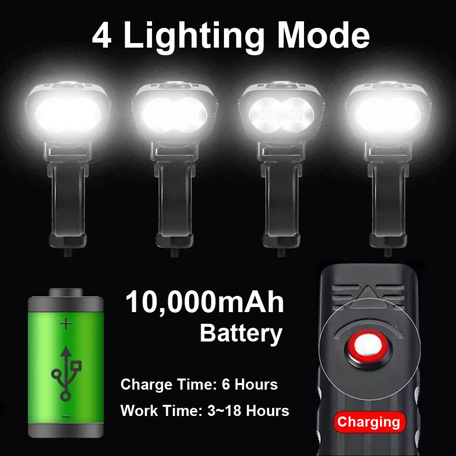10000mah Power Bank Bike Light 3000 Lumens Bicycle Accessories 5t6 Led Super Bright Bicycle Light And Rear Light