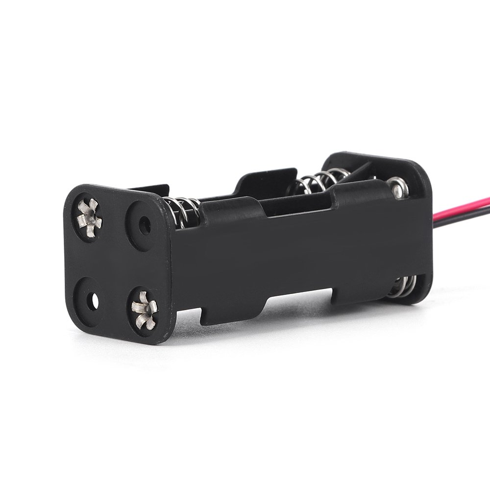 4-Slot Double Sided AA Battery Holder Back to Back Made of PP/ABS Material