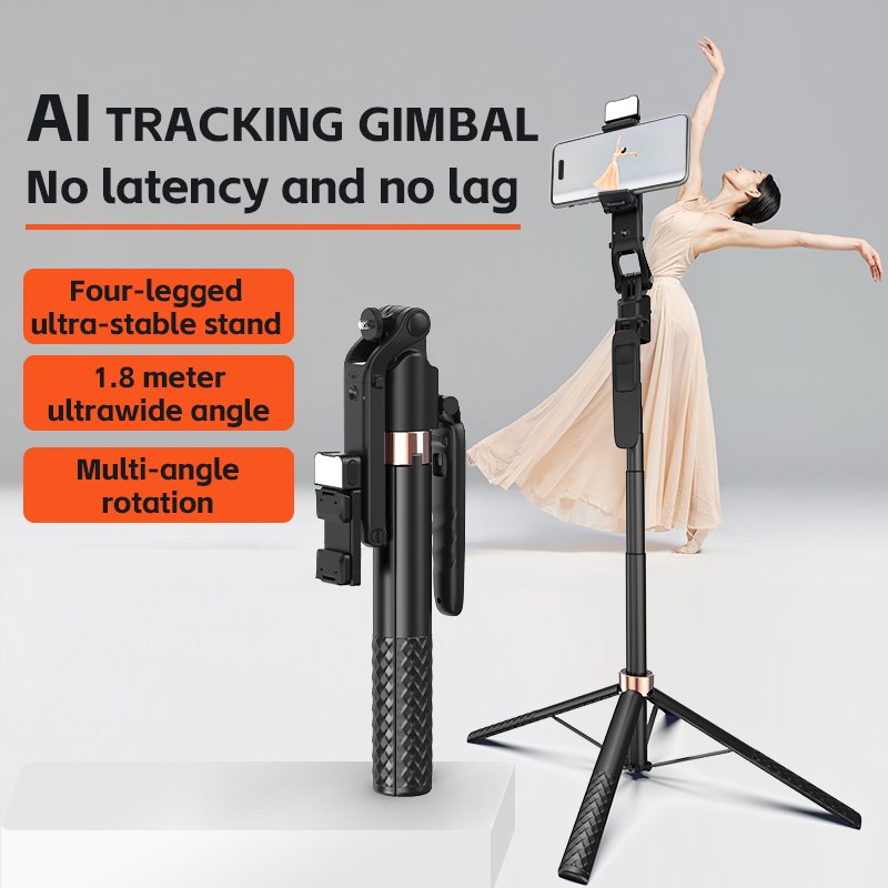 A101 mobile accessories selfie stick wireless remote fill light Extendable Floor Auto Face Tracking AI Intelligent Follow-up