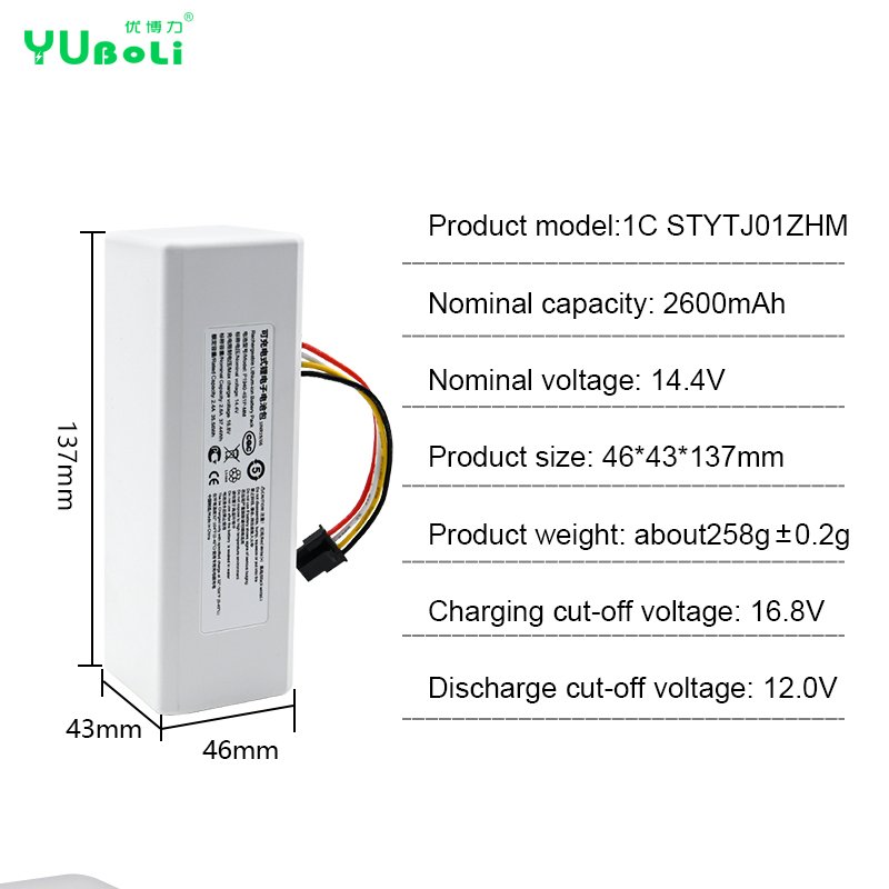 For Xiaomi Mijia Mi 1C STYTJ01ZHM P1904-4S1P-MM Robot Vacuum Cleaner Battery Pack Replacement Parts Sweeping Mopping Accessories
