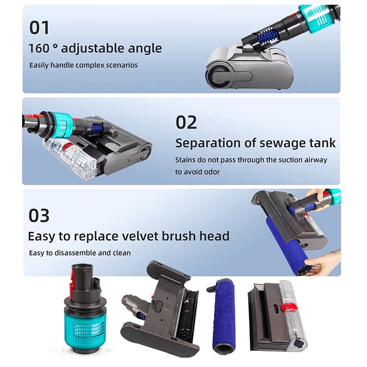 Electric V10 V8 V7 Dysons Head Brush V15 V11 V10 V8 V7 Dysons Brush Vacuum Cleaner Spare Parts Floor Carpet Brush Accessory