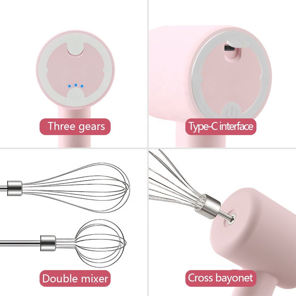 Factory Custom New Arrival Mini Portable Electric Cream Mixer Multi-functional Rechargeable USB Egg Whisk Beater Food Mixer