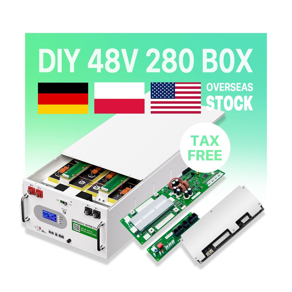 Basen 48V DIY Lifepo4 Battery Box 10kwh 15kwh Home Solar Energy Storage with BMS 280Ah 300Ah Metal and Plastic Material