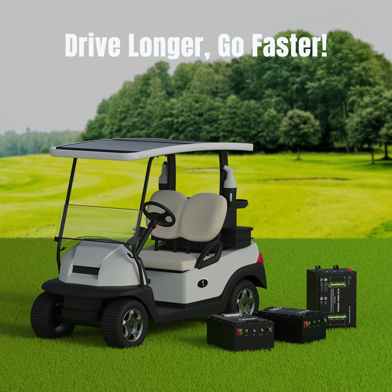 Center Power BT Monitoring Electric Golf Cart Battery 51.2V 105Ah with Strong Power for uphill