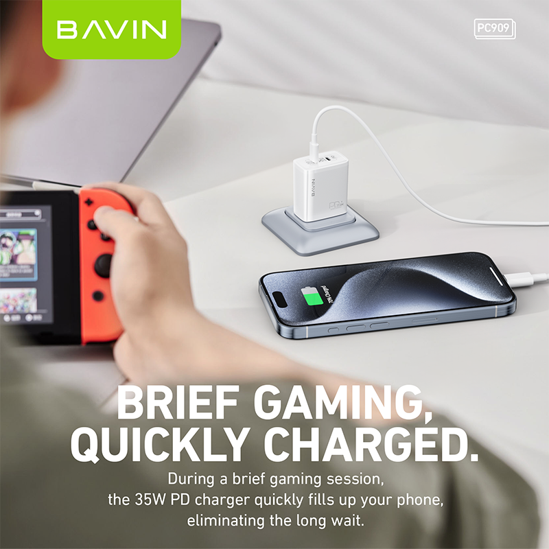 BAVIN high quality wholesale PC909 pd 35W usb c fast charging android mobile phone charger