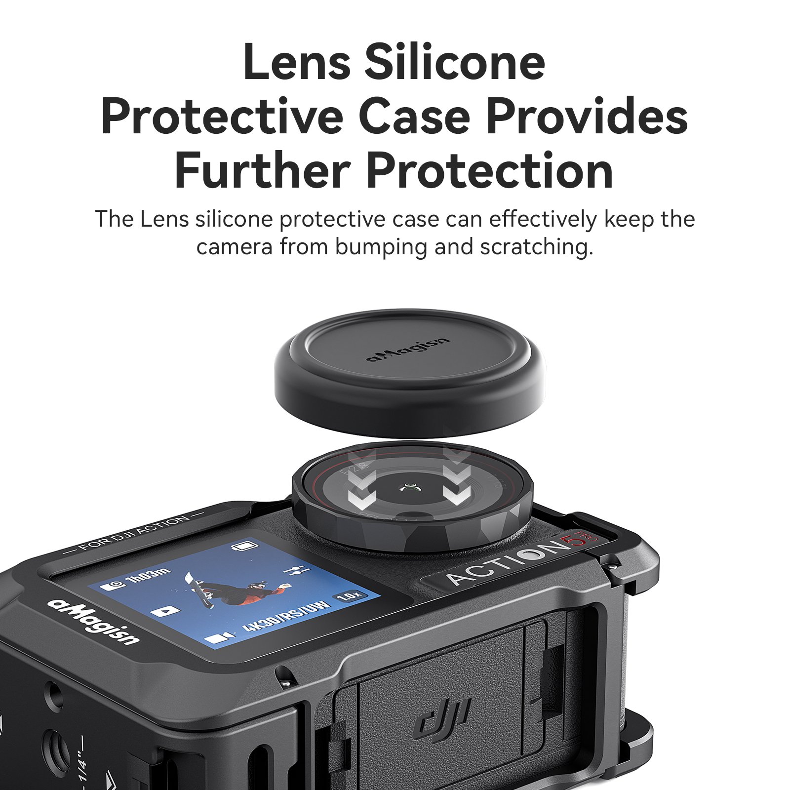 Lens Silicone Protective Case Flip-open Design Friendly Battery Metal Frame For Action 5 Pro/4/3 Sport Camera Accessories