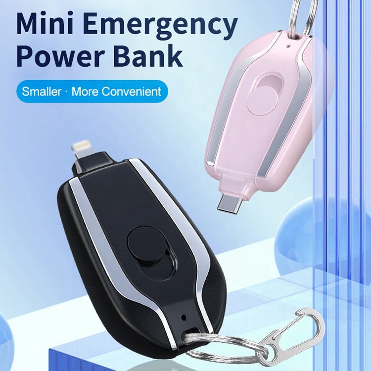 1500mAh Fast Charging Mini Emergency Portable Charger Keychain Power Bank For iPhone