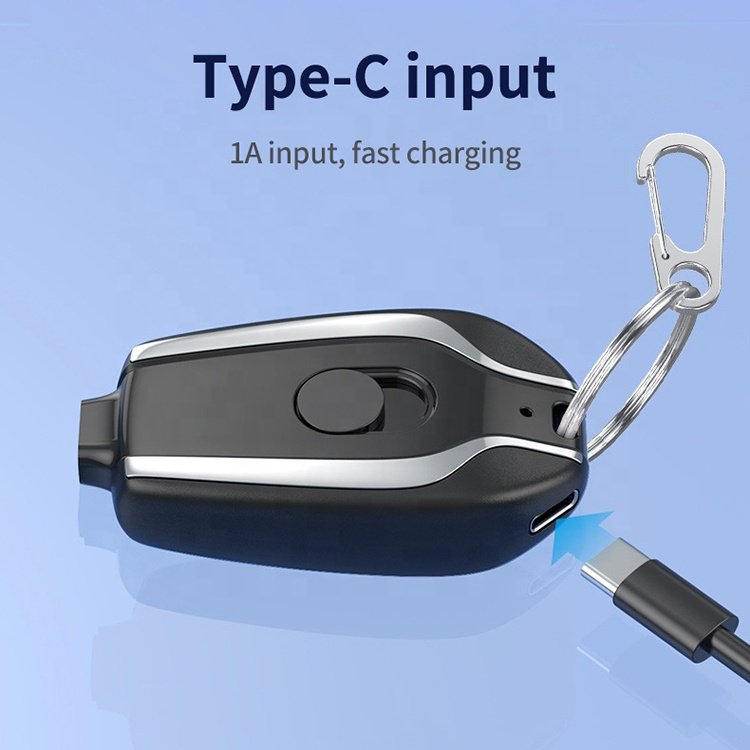 1500mAh Fast Charging Mini Emergency Portable Charger Keychain Power Bank For iPhone