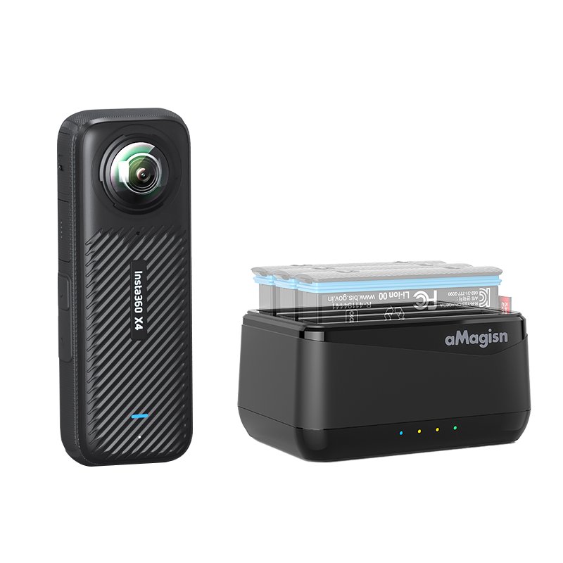 aMagisn Battery Charging Hub for Insta360 X4 3-Slots Battery Charger Hub Accessories for X4 Action Camera