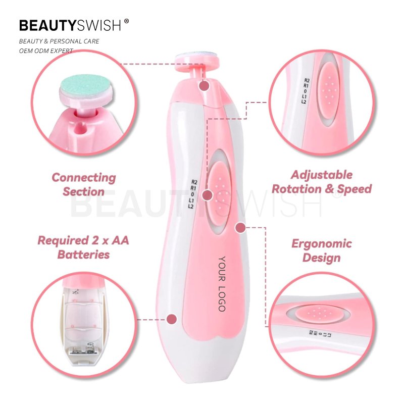 Electric Baby Nail Trimmer 6 Heads Baby Nail Clipper Manicure Scissors Care Tool Cutter Newborn Accessories