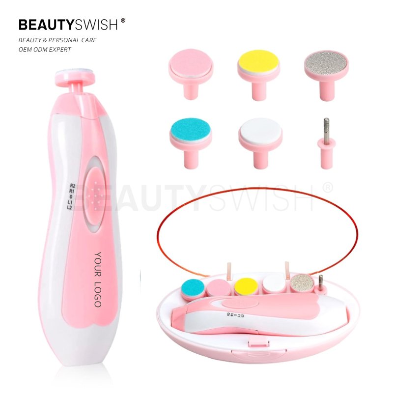 Electric Baby Nail Trimmer 6 Heads Baby Nail Clipper Manicure Scissors Care Tool Cutter Newborn Accessories