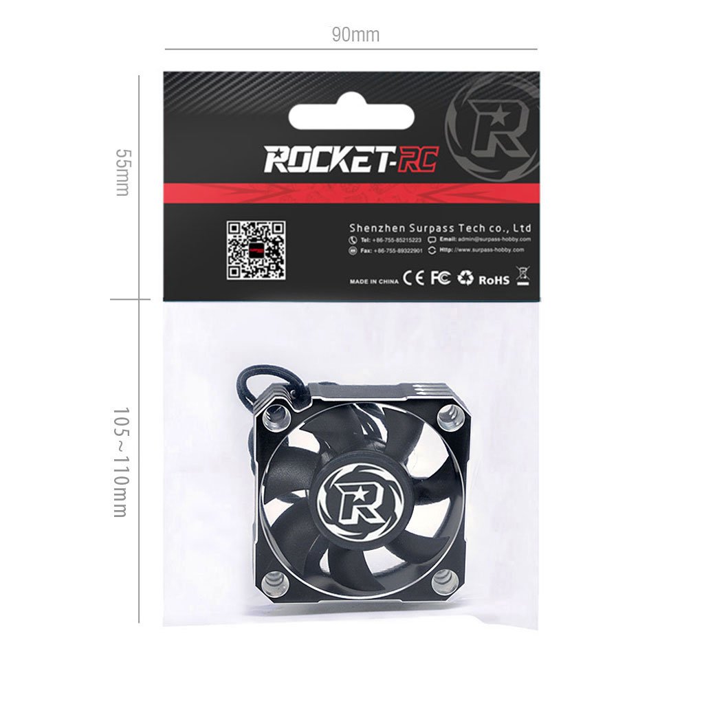 SURPASS Rocket-RC 50mm 32000RPM Aluminum Cooling Fan Metal Cover Fan RC Parts Accessories for Traxxas Slash Arrma RC