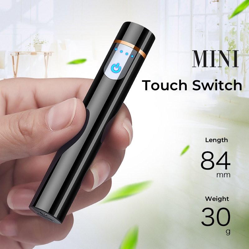 Mini Rechargeable Inductive Lighter For Smoking Accessories Windproof Tungsten Wire Battery Power Metal Lighter USB changing