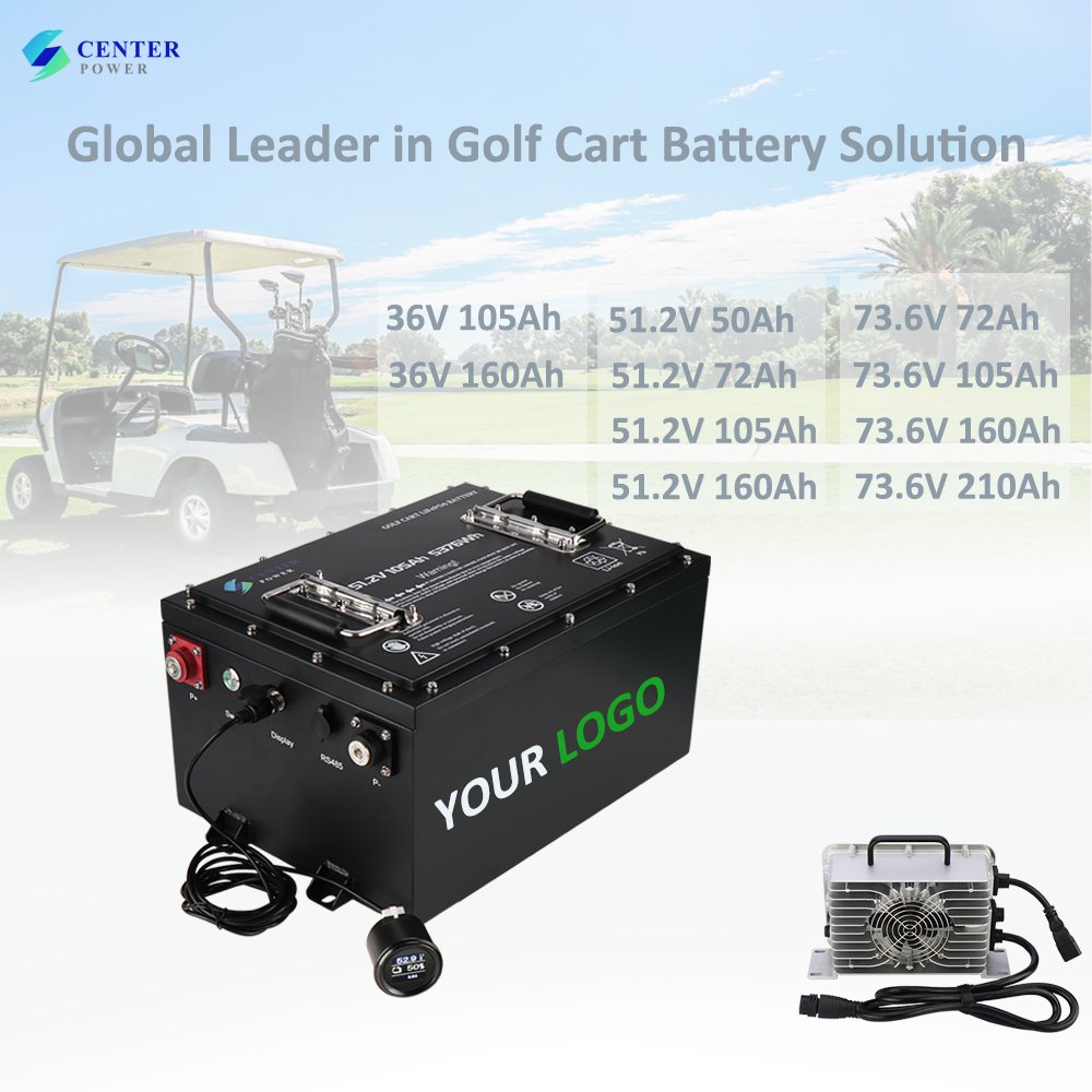 Center Power most powerful 600A peak discharge current lithium golf cart batteries 51.2V 105Ah