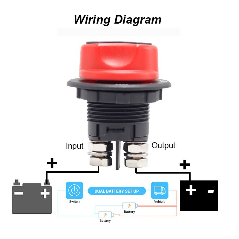 100A 32VDC Battery Switch Master Isolator Dual Battery Disconnect Waterproof Kill Switch for Car