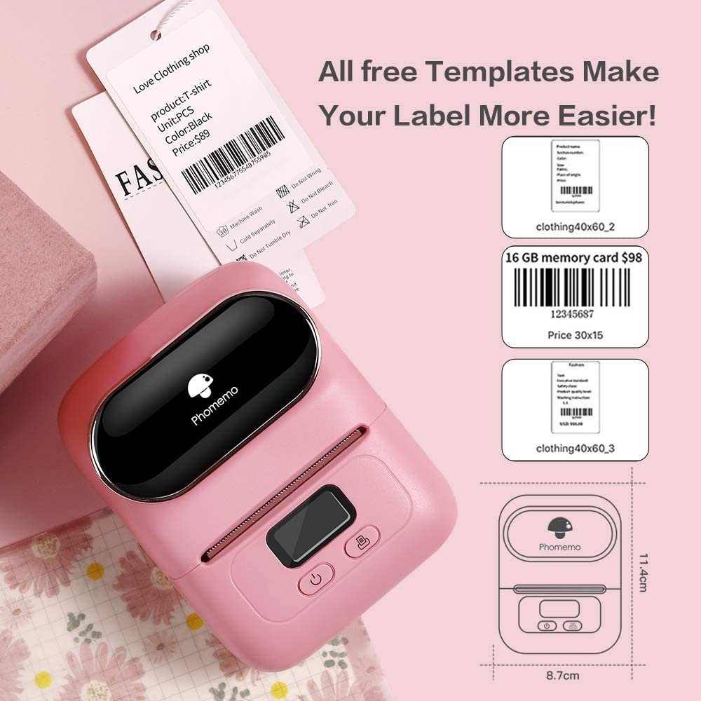 Phomemo M110 Label Maker Portable Mini Blue tooth Thermal Label Printer Apply to Labeling Android iOS Mini Printer