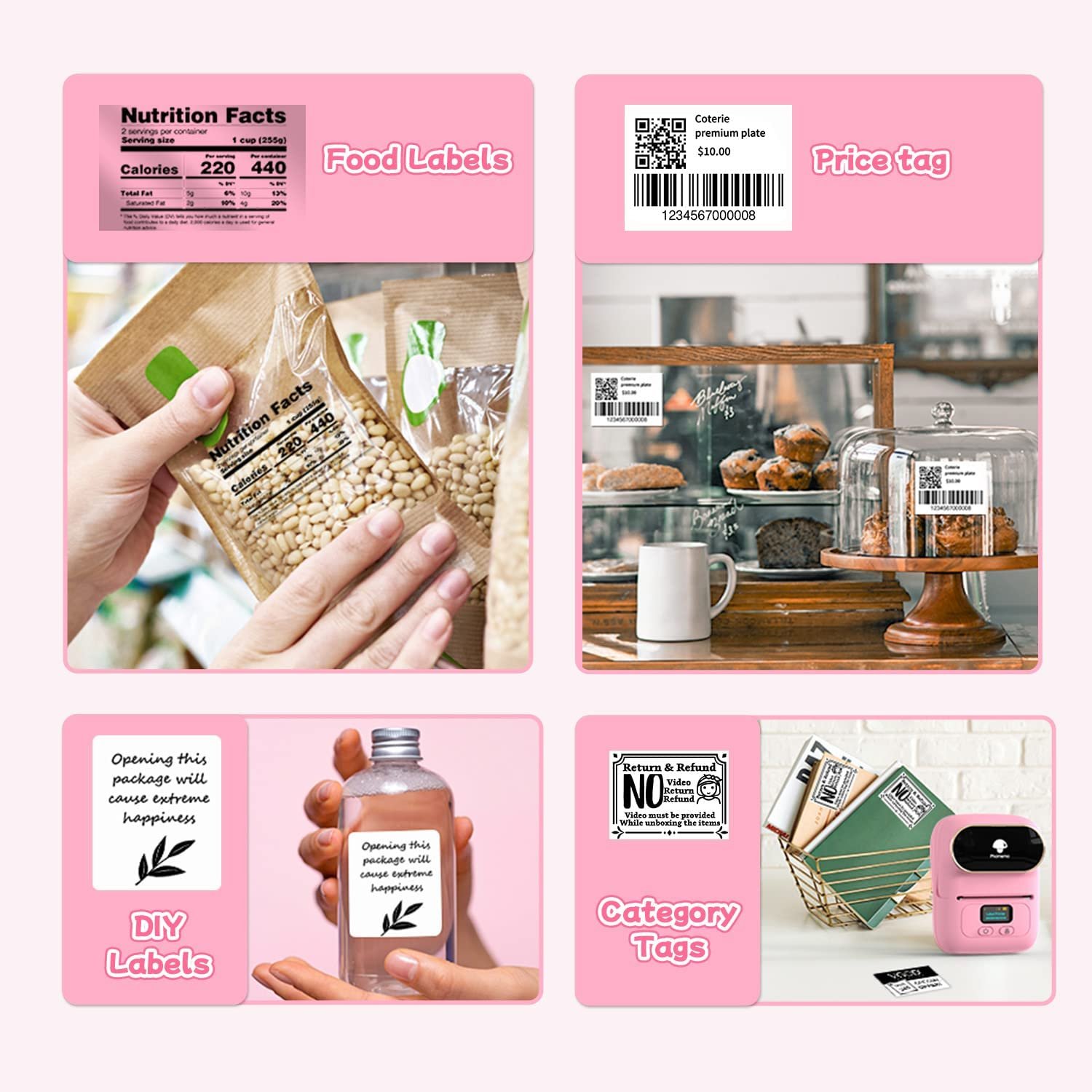 Phomemo M110 Label Maker Portable Mini Blue tooth Thermal Label Printer Apply to Labeling Android iOS Mini Printer